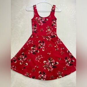 H & M Divided Red floral dress Size 2